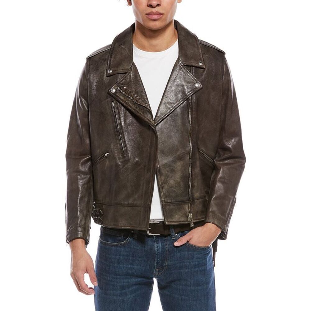 Belstaff Mens Ferrous Leather Jacket, Brown